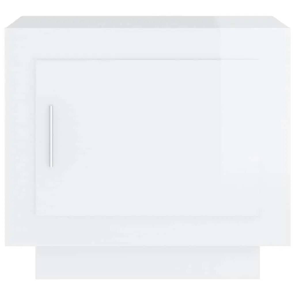 Coffee Table Engineered Wood 51 x 50 x 45 cm High Gloss White Storage with Door