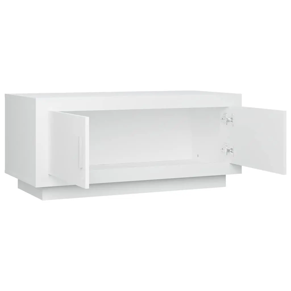 Coffee Table Engineered Wood 102 x 50 x 45 cm White with Storage Doors