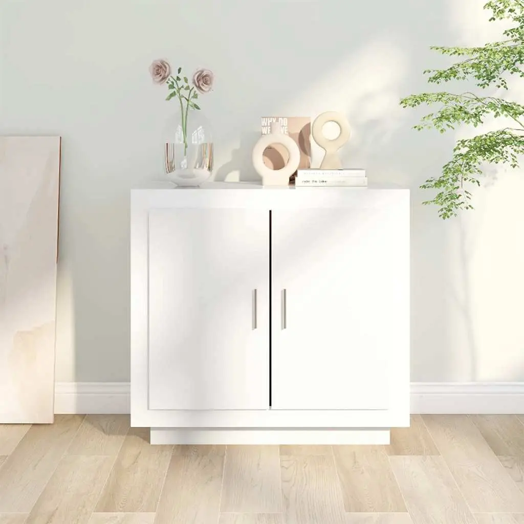 Sideboard Engineered Wood 80x40x75 cm White Buffet Cabinet 2 Door Compartments