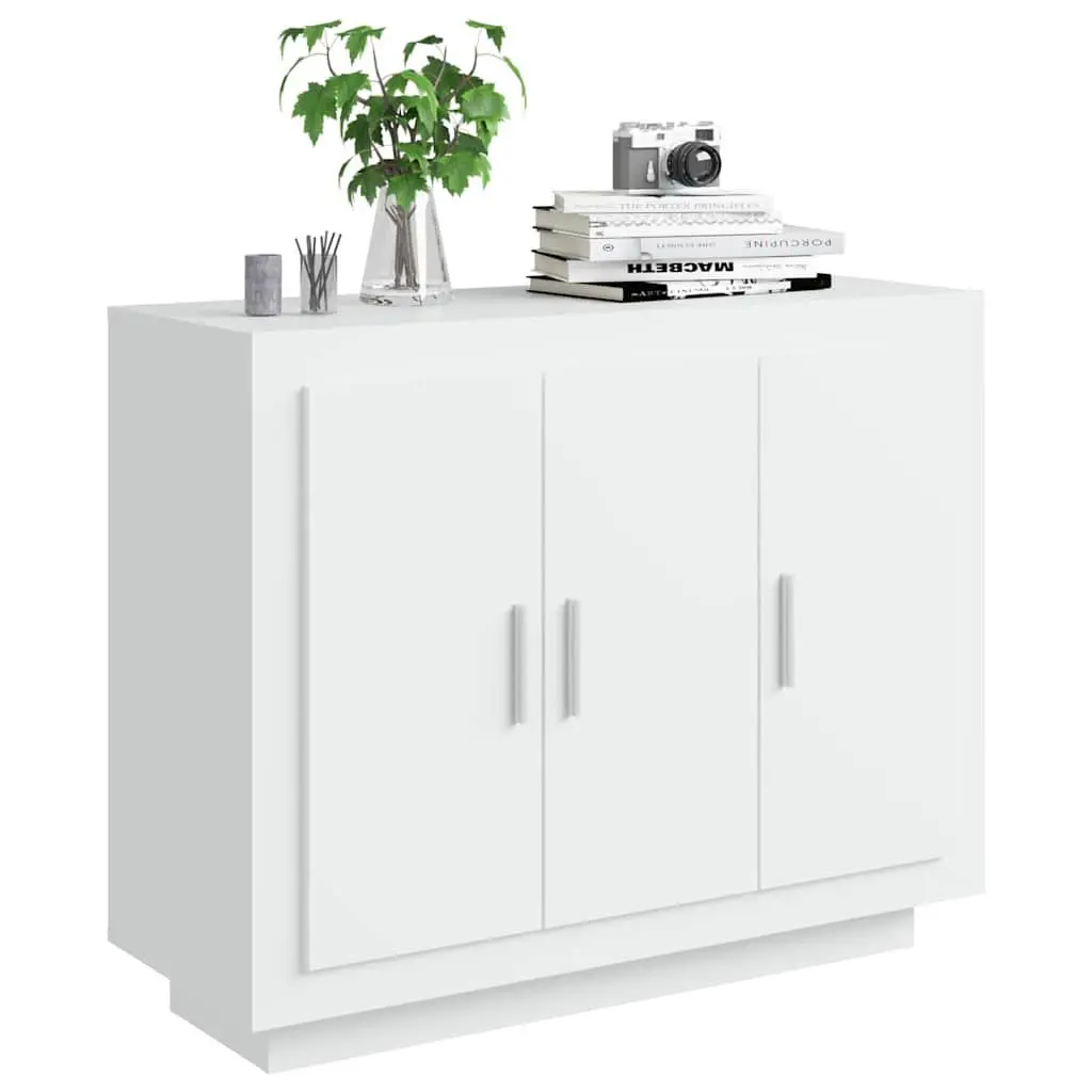 Sideboard Engineered Wood 92 x 35 x 75 cm White Storage Cabinet with Doors and Shelves for Living Room Bedroom Furniture