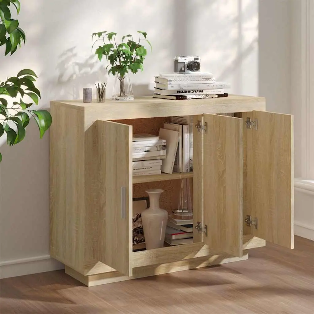 Sideboard Cabinet Brown 92x35x75 cm Living Room Storage Furniture Shelves Doors