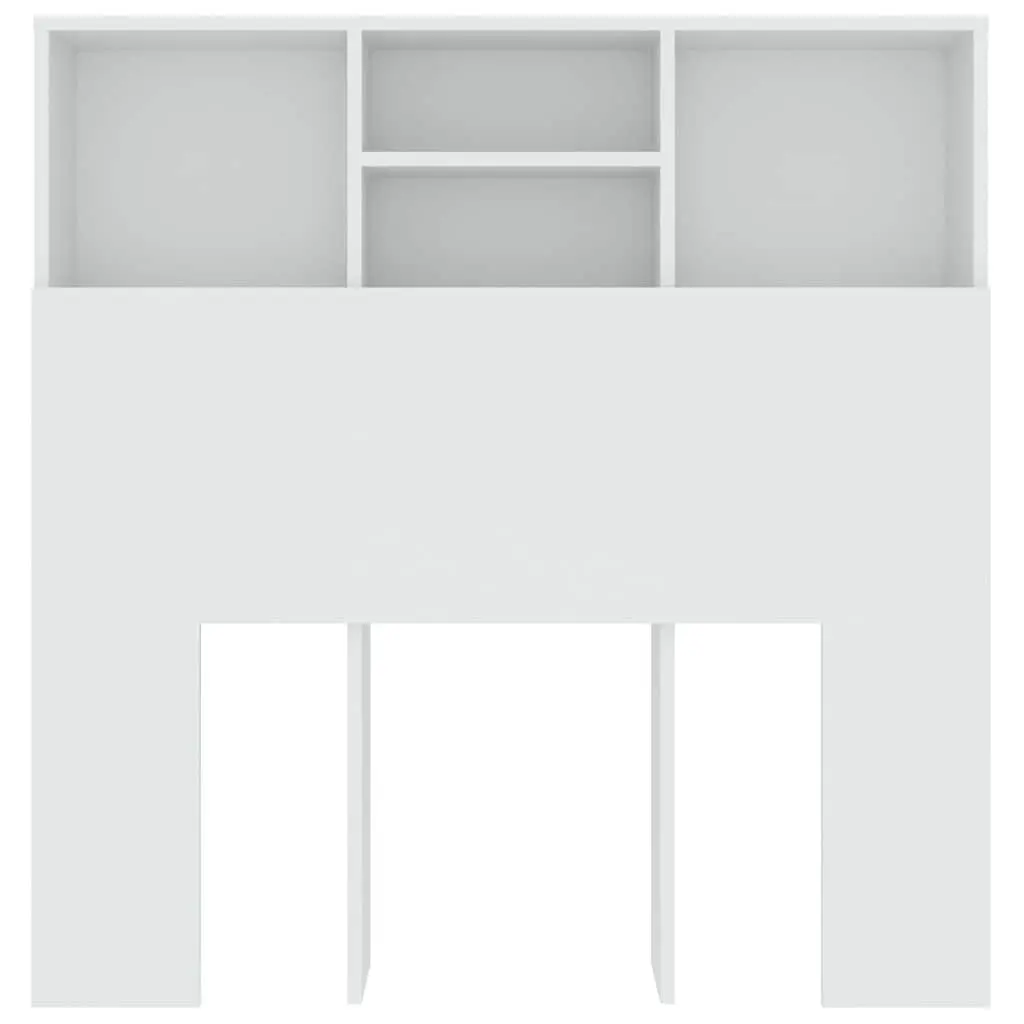 Headboard Cabinet Engineered Wood 100cm White Wall-mounted Bedroom Storage Bookcase Compartments