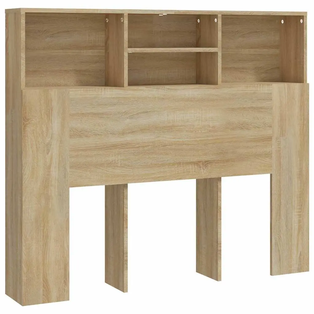 Headboard Cabinet 120cm Wall-Mounted Bedroom Storage Bookcase with Compartments