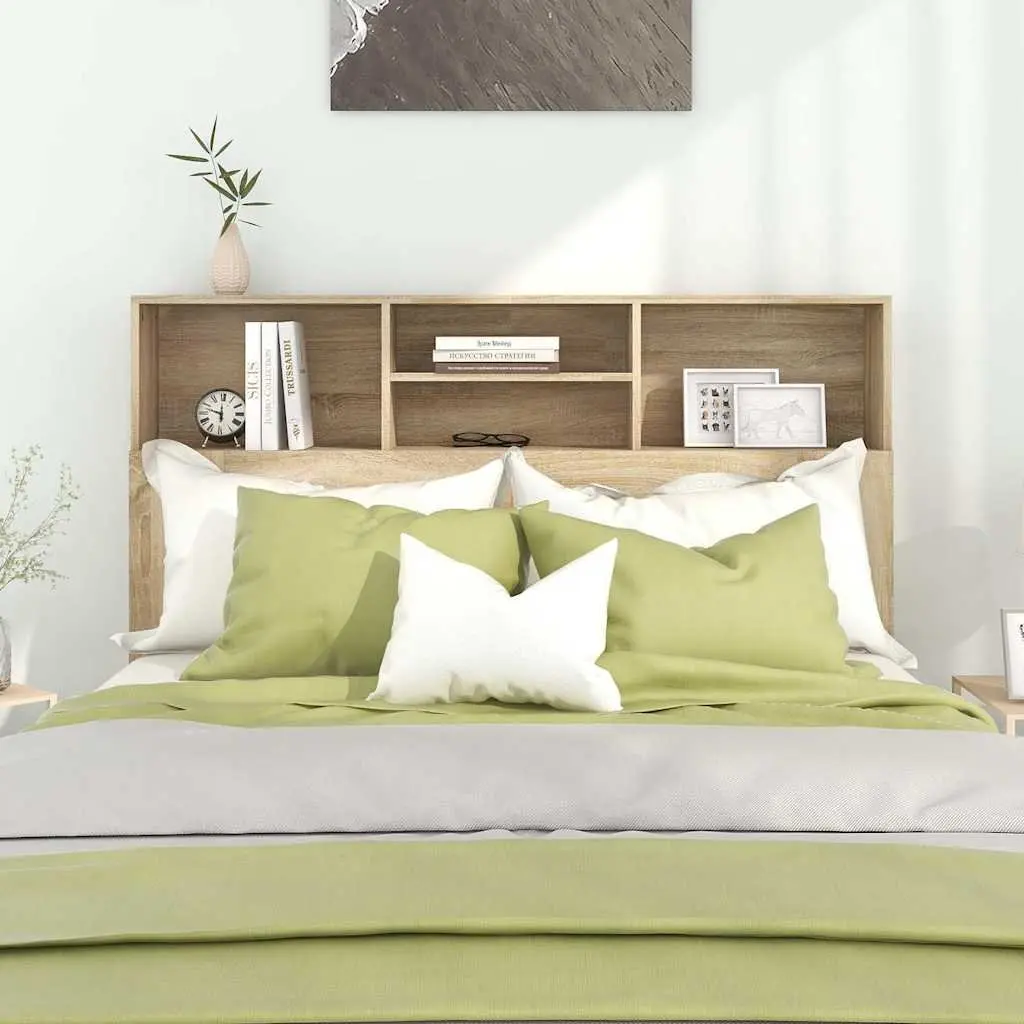 Headboard Cabinet Engineered Wood Wall-Mounted 140 x 19 x 103.5 cm Brown