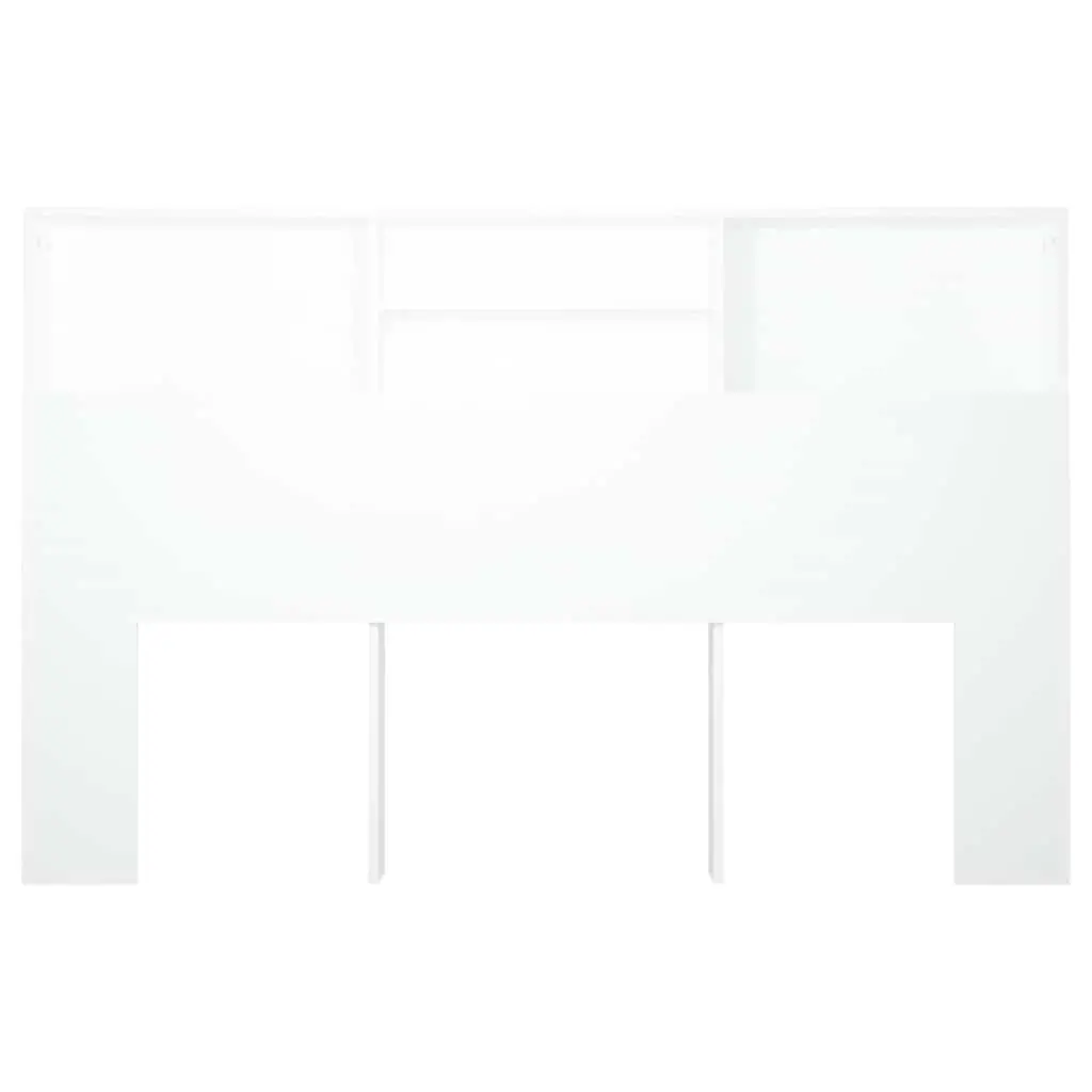 Wall-Mount Bookcase Headboard Cabinet 160cm Engineered Wood White Bedroom Storage