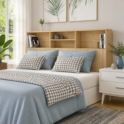 Brown 160cm Headboard Cabinet for Organized Spaces