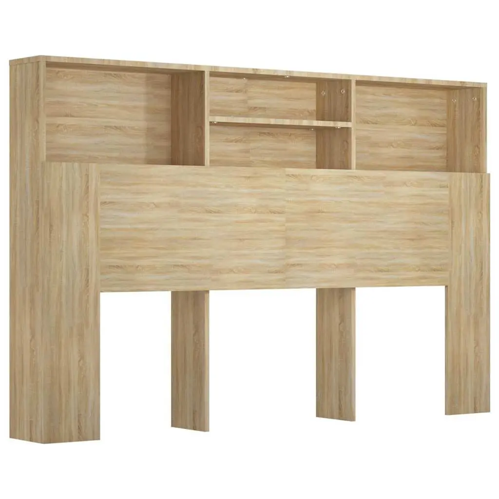 Headboard Cabinet Brown 160cm Bed Storage Bedroom Furniture Wall Mount