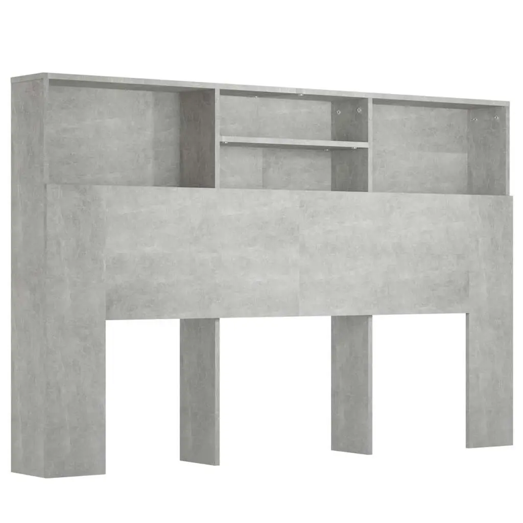 Grey Headboard Cabinet for Space-Saving Storage