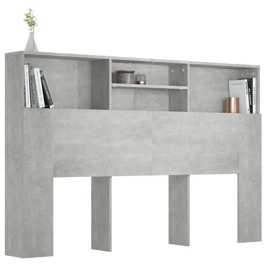 Grey Headboard Cabinet for Space-Saving Storage