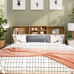 Brown 180cm Headboard Cabinet for Bedrooms