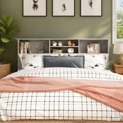 Functional Grey Headboard Cabinet for Organizing Your Space