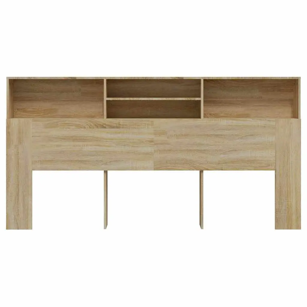 Headboard Cabinet Engineered Wood 200cm Brown Sonoma Oak Bedroom Storage Furniture