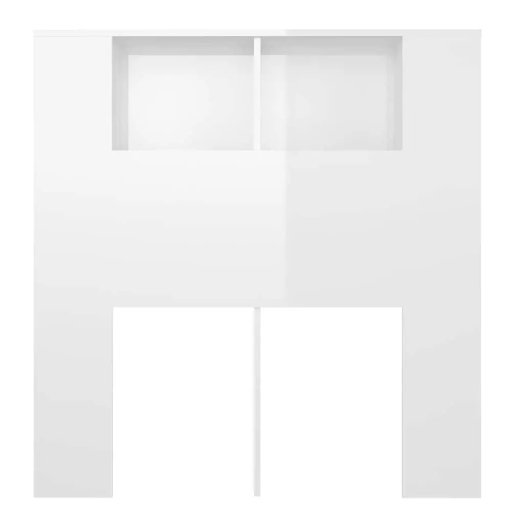 Headboard Cabinet White High Gloss Wall-Mounted Storage Bedroom Furniture 100cm