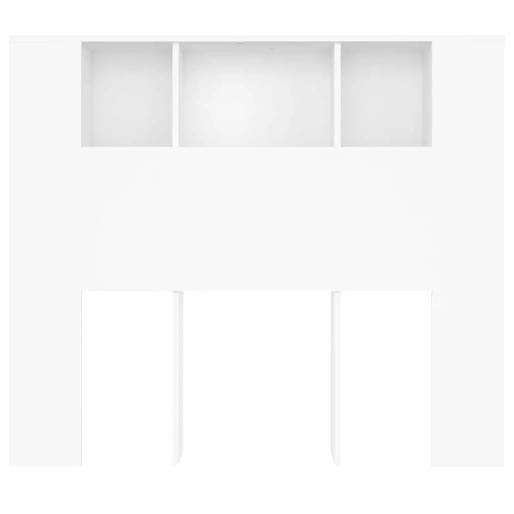 White Headboard Cabinet Wall Mount Bedroom Storage 120cm Five Compartments
