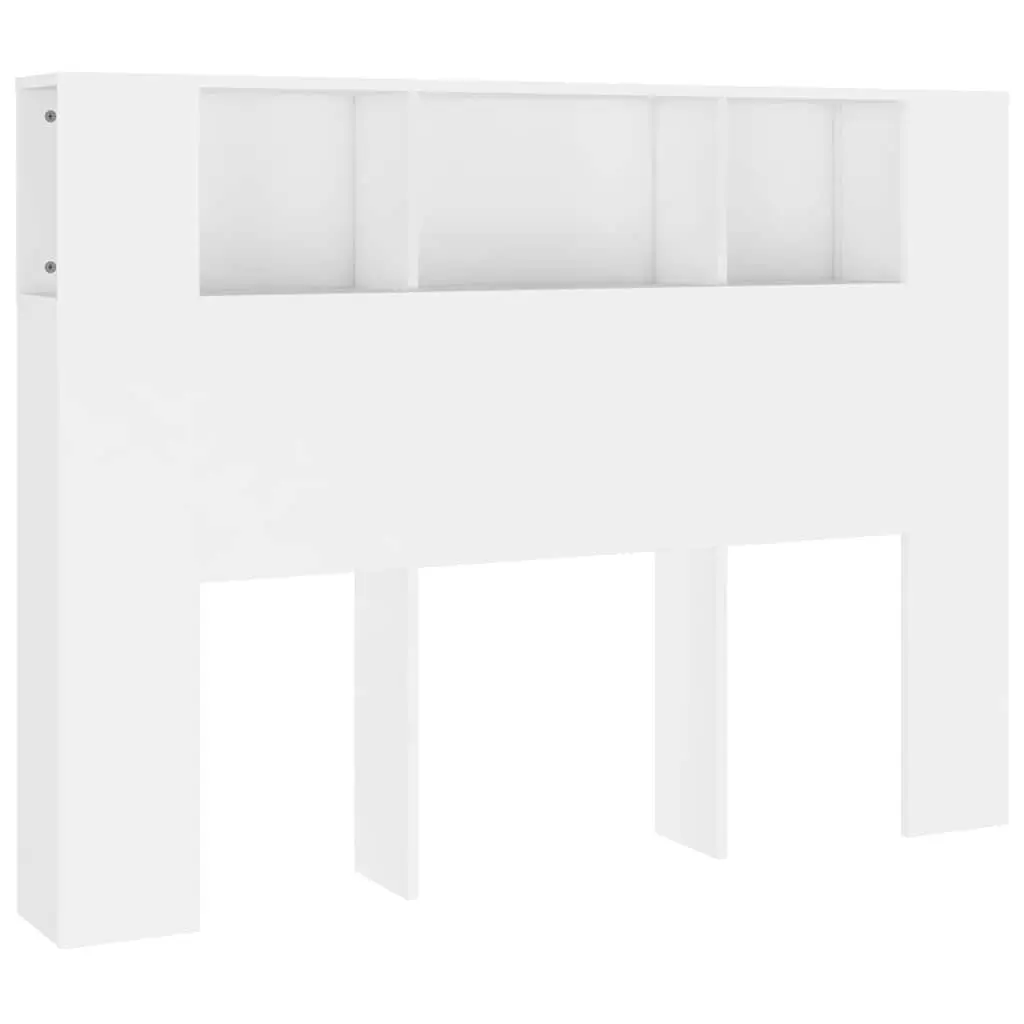 Headboard Cabinet White 140cm Wall Mount Bedroom Storage Bookcase Organiser