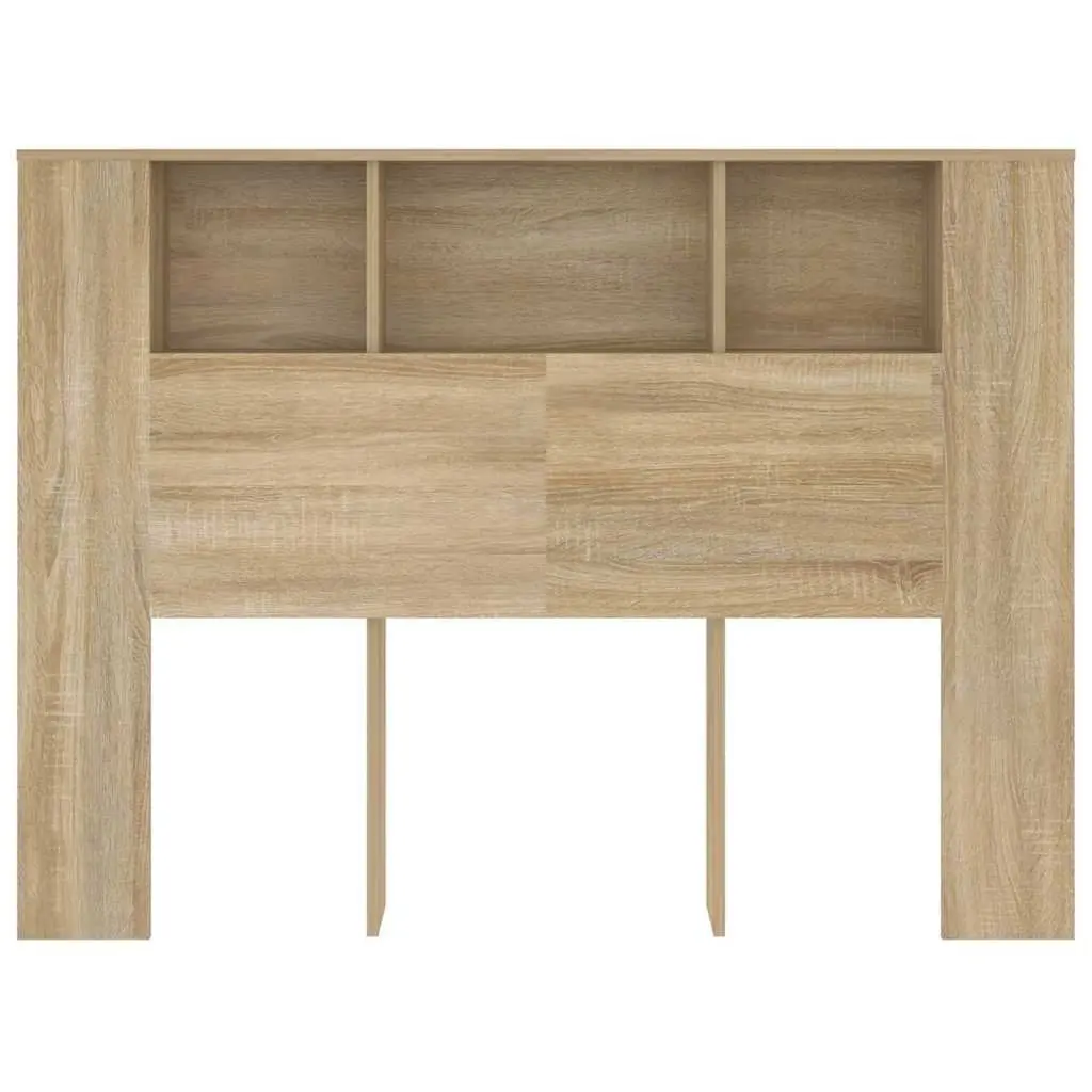 Headboard Cabinet Wall-Mounted Engineered Wood 140cm Brown Oak