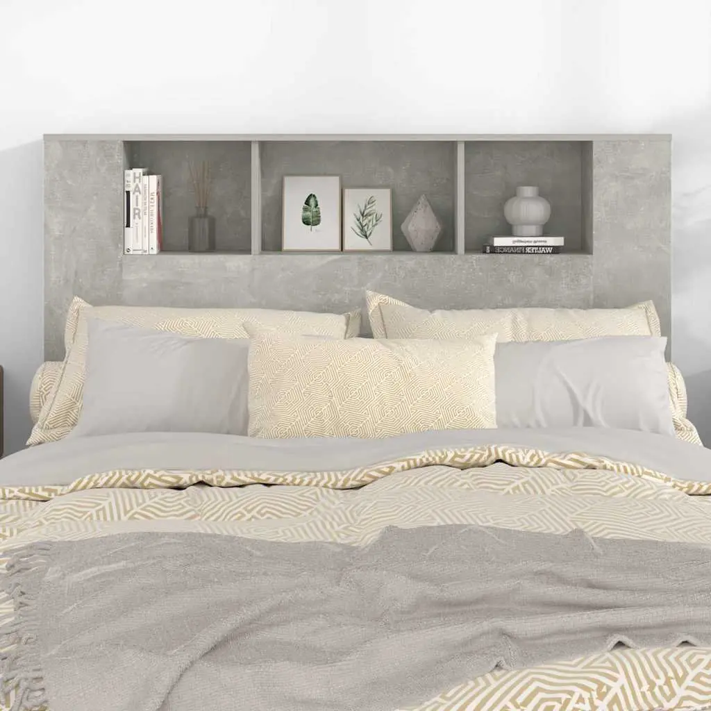 Grey Headboard Cabinet for Bedroom Use
