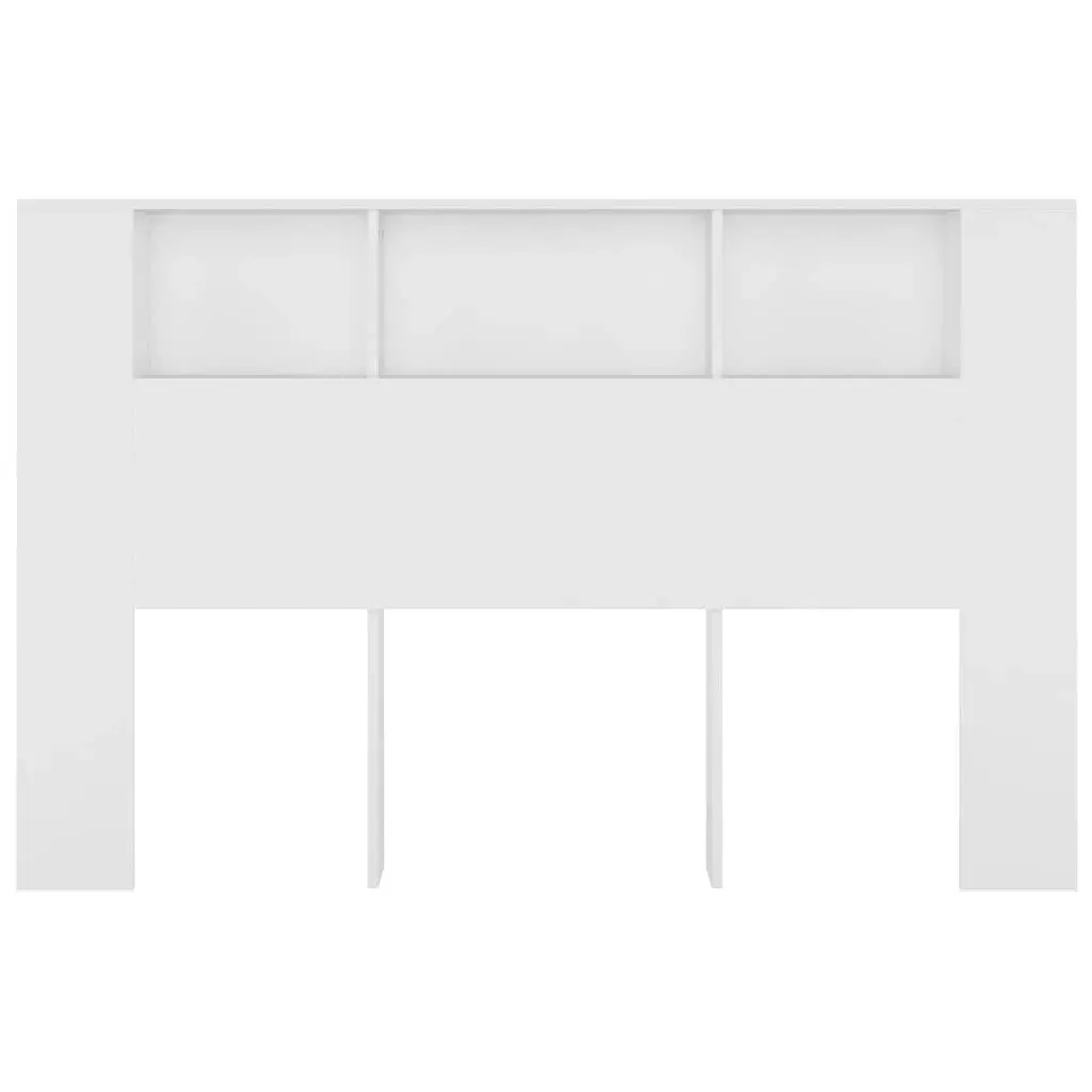 Headboard Cabinet White Wall-Mounted Bedroom Storage Bookcase Organiser 160cm