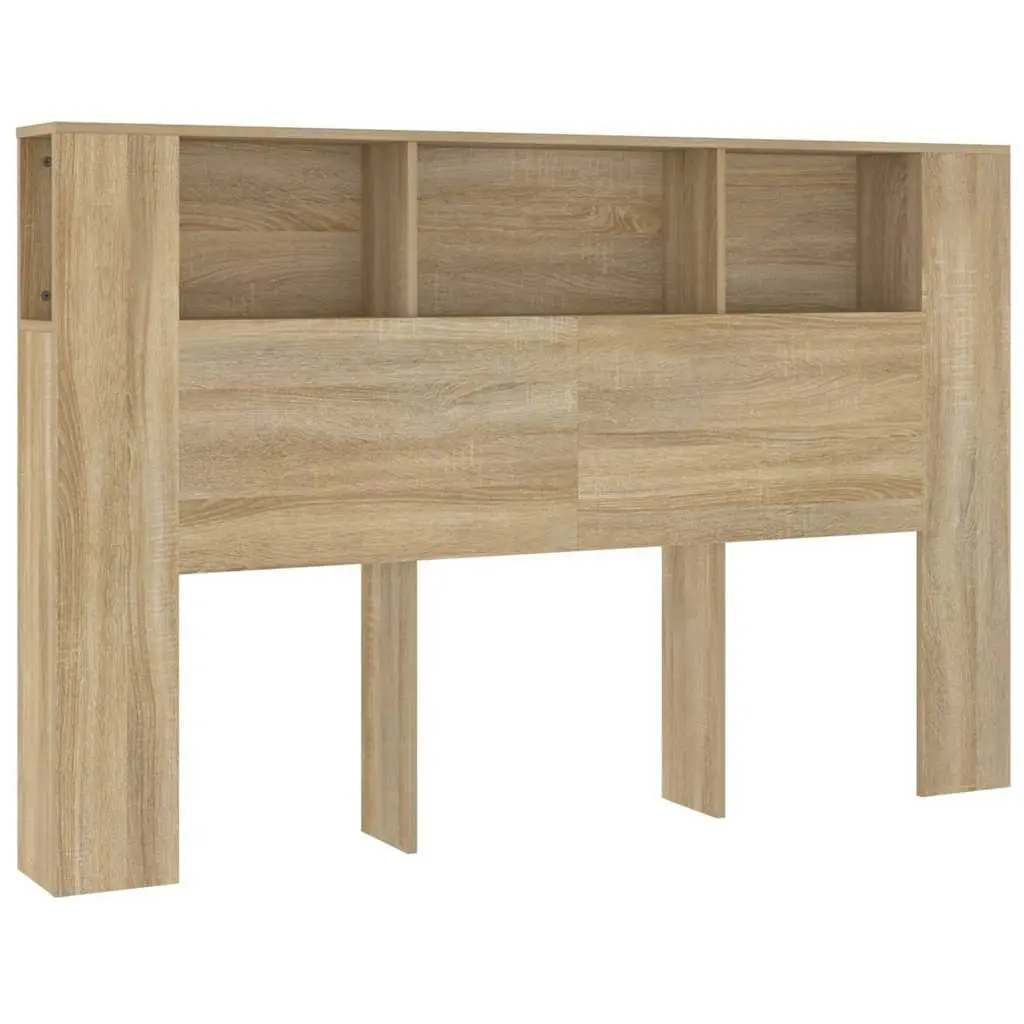 Brown Engineered Wood Headboard Cabinet 160 cm Storage for Bedroom
