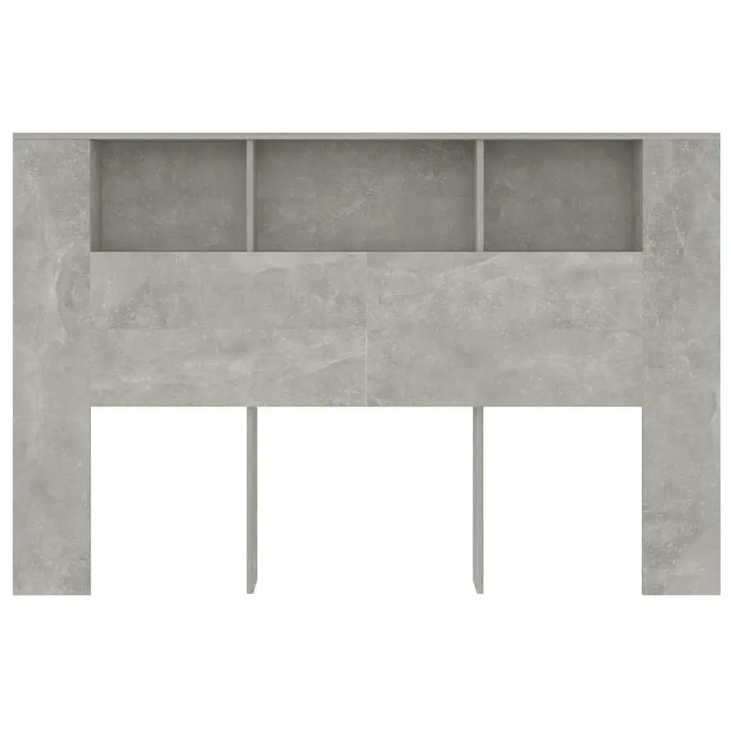Headboard Cabinet Grey Wall-Mounted Bedroom Storage Organiser Compartments
