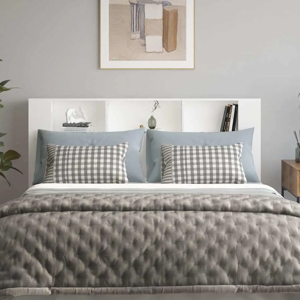 Headboard Cabinet White 180cm Bedroom Storage Wall-Mounted Organiser