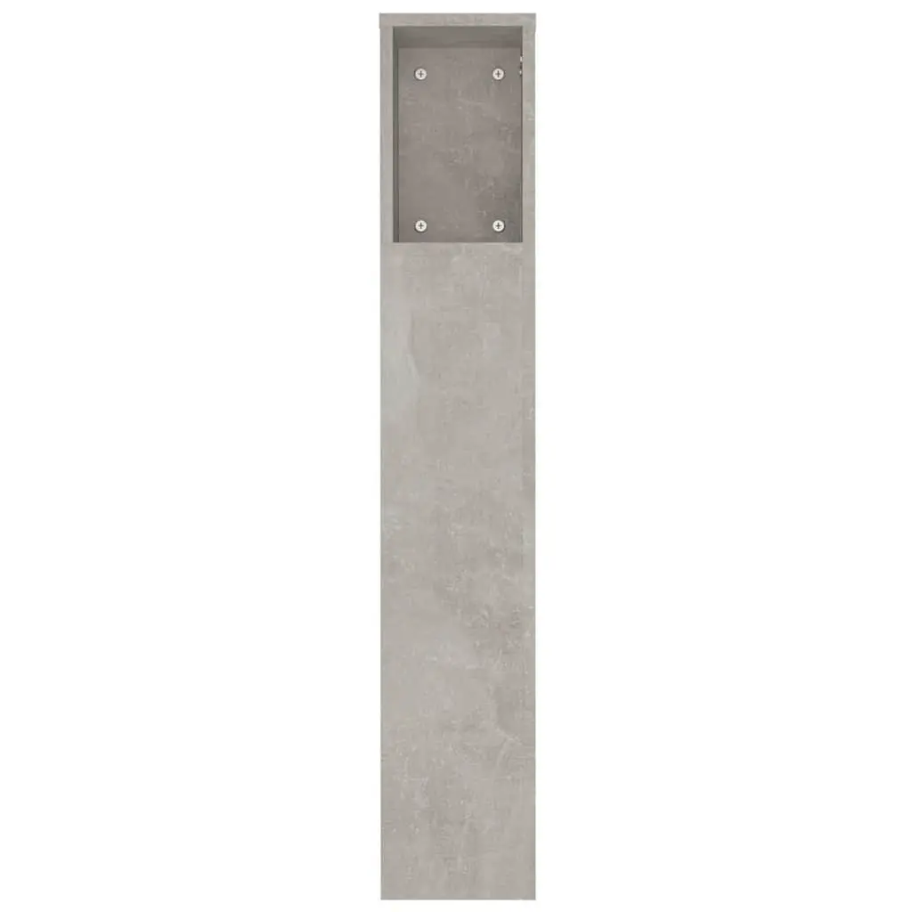 Wall-Mounted Headboard Cabinet Engineered Wood 180cm Grey Storage Compartment Bedroom Furniture