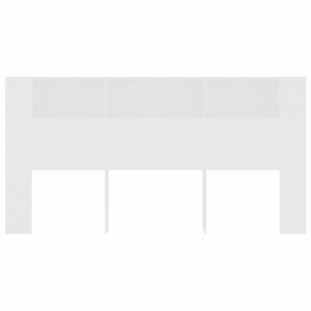 Headboard Cabinet Engineered Wood 200cm White Wall Storage Organiser