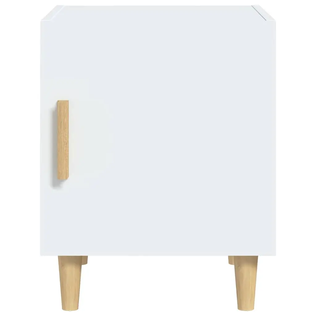Bedside Cabinet Engineered Wood 1 Door White 2 Piece