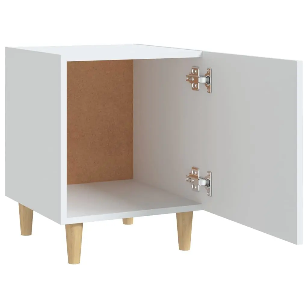 Bedside Cabinet Engineered Wood 1 Door White 2 Piece