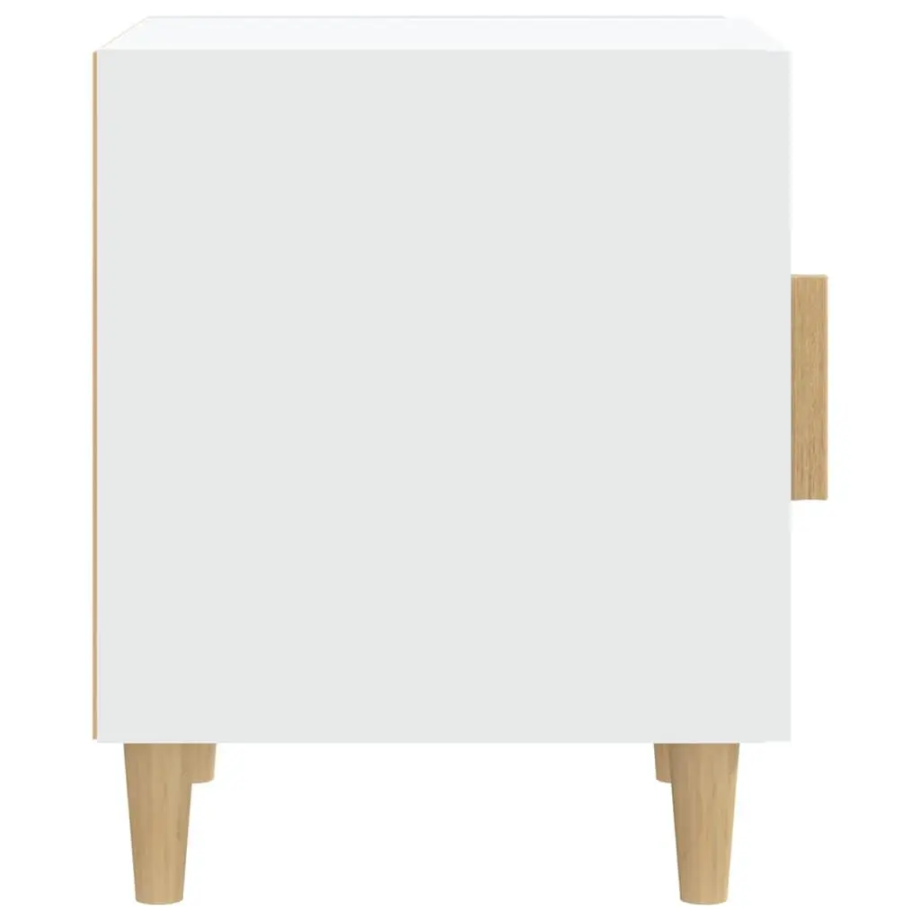 Bedside Cabinet Engineered Wood 1 Door White 2 Piece