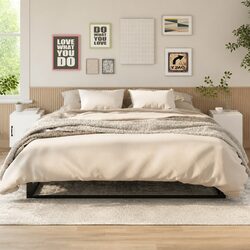 Bedside Cabinet White 2 Pieces Engineered Wood Storage Nightstand Organizer