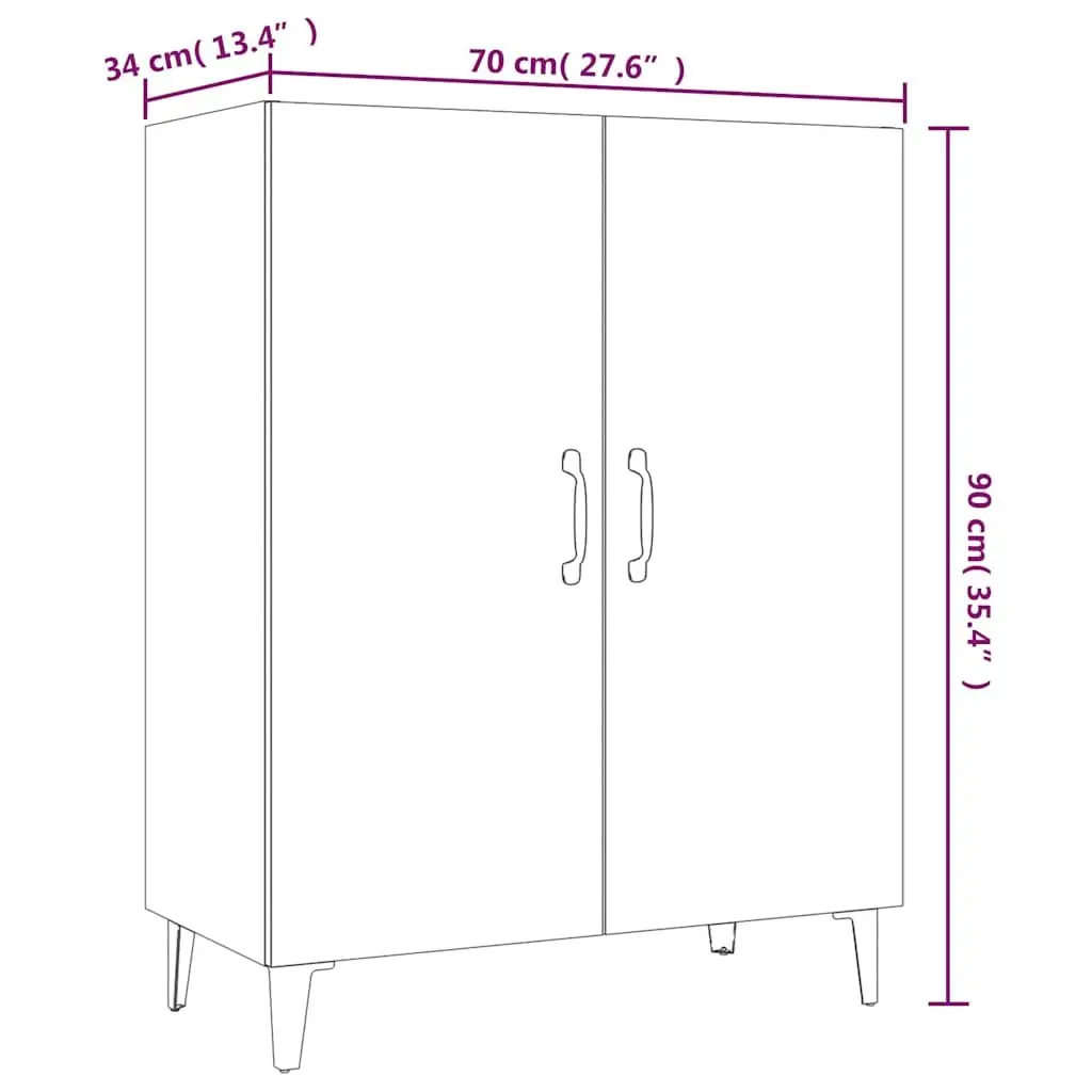 White Sideboard 70x34x90 cm for Home