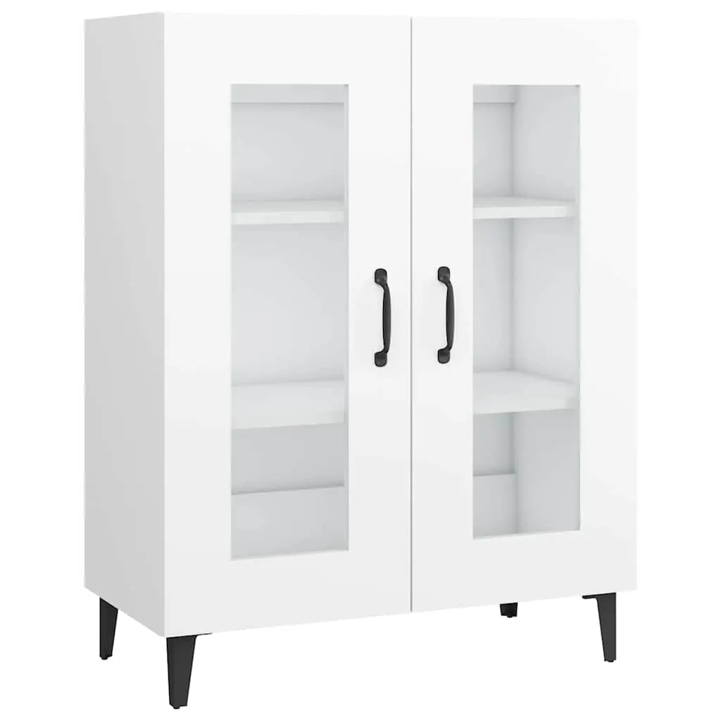 Sideboard Engineered Wood 69.5 x 34 x 90 cm White with Glass Doors