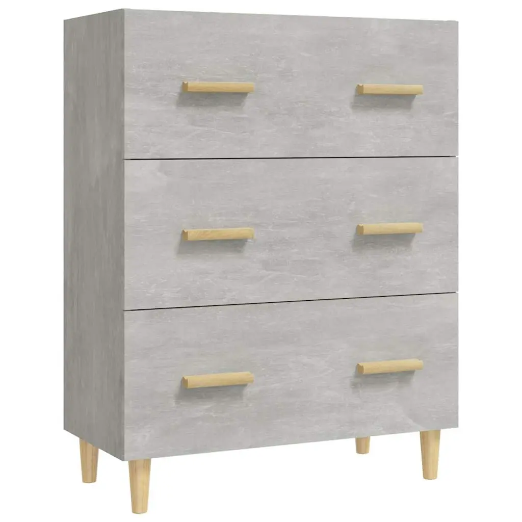 Sideboard Storage Cabinet Grey 70x34x90 cm Engineered Wood 3 Drawers Buffet