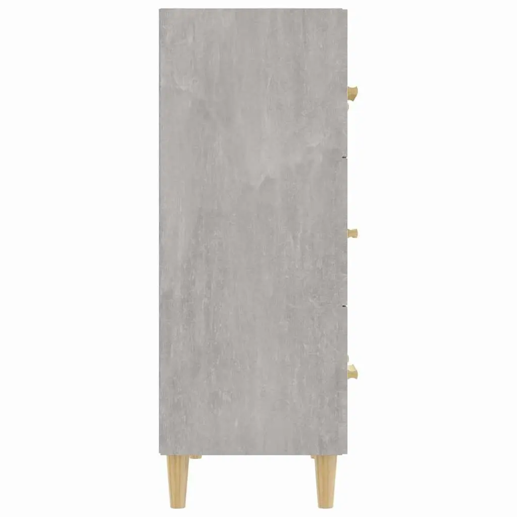 Sideboard Storage Cabinet Grey 70x34x90 cm Engineered Wood 3 Drawers Buffet