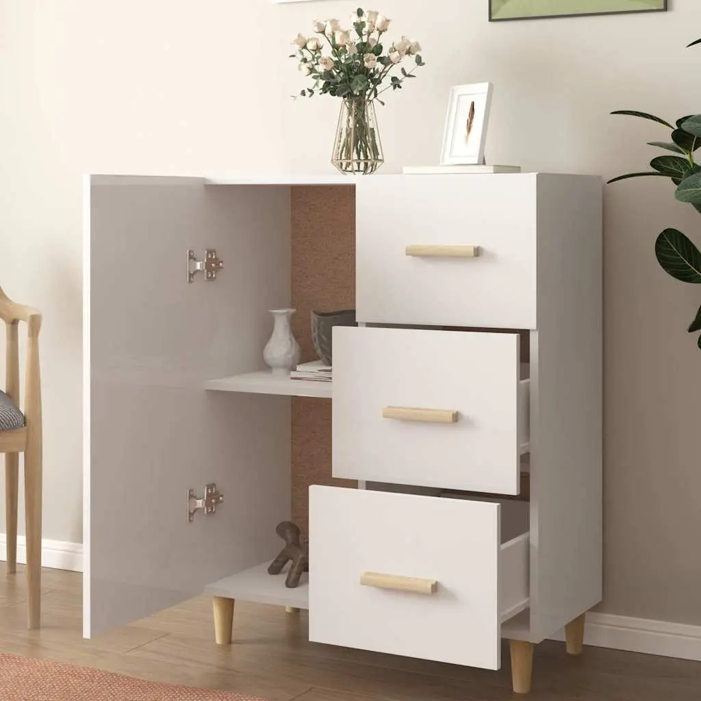 White Sideboard with 3 Spacious Drawers