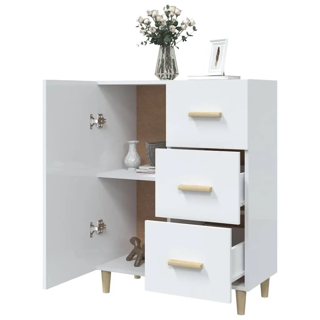 White Sideboard with 3 Spacious Drawers