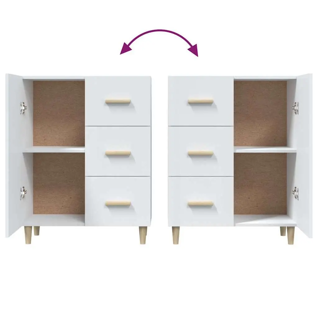 White Sideboard with 3 Spacious Drawers