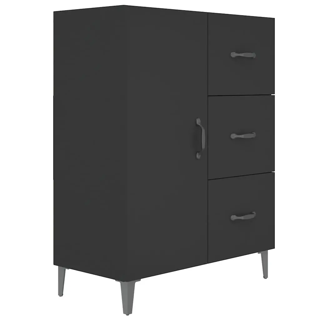 Sideboard Cabinet Engineered Wood 69.5x34x90cm Black Storage Buffet with Door Drawers