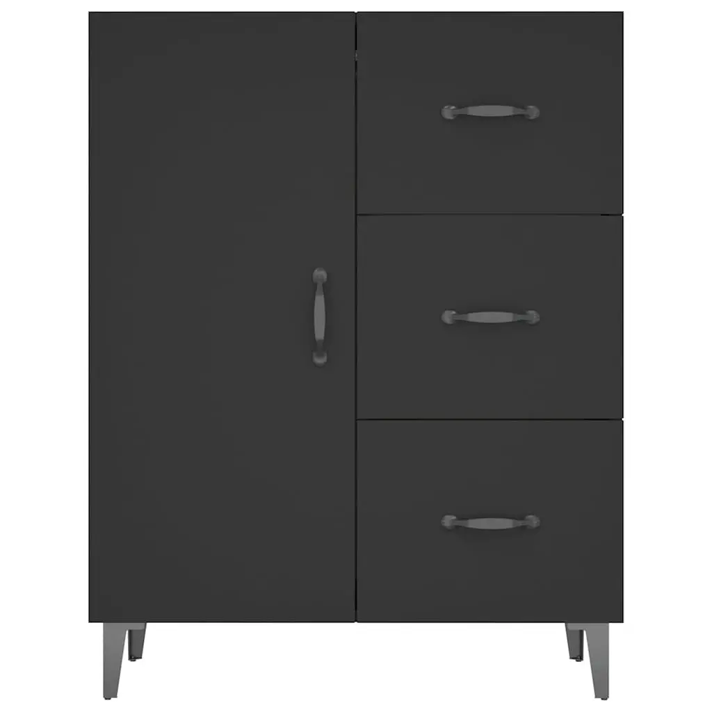 Sideboard Cabinet Engineered Wood 69.5x34x90cm Black Storage Buffet with Door Drawers