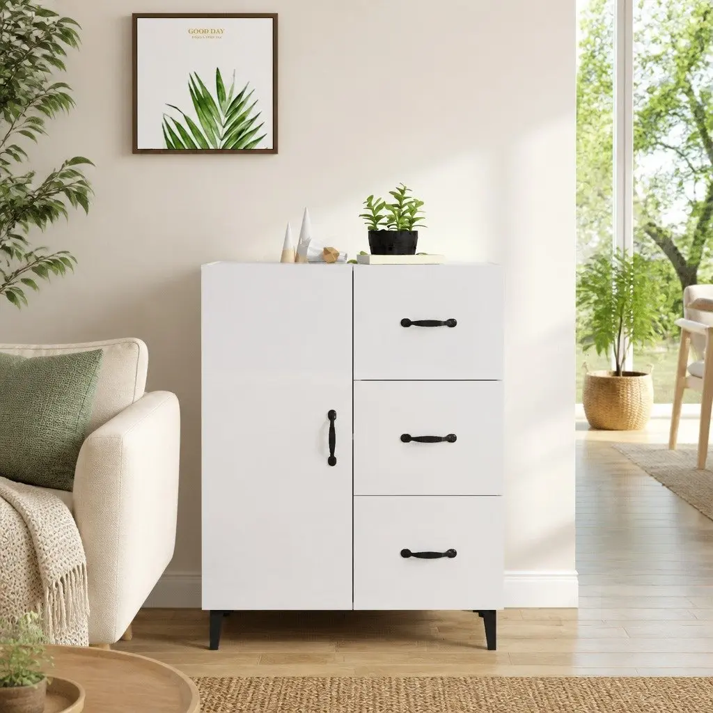 High Gloss White Sideboard with Ample Storage