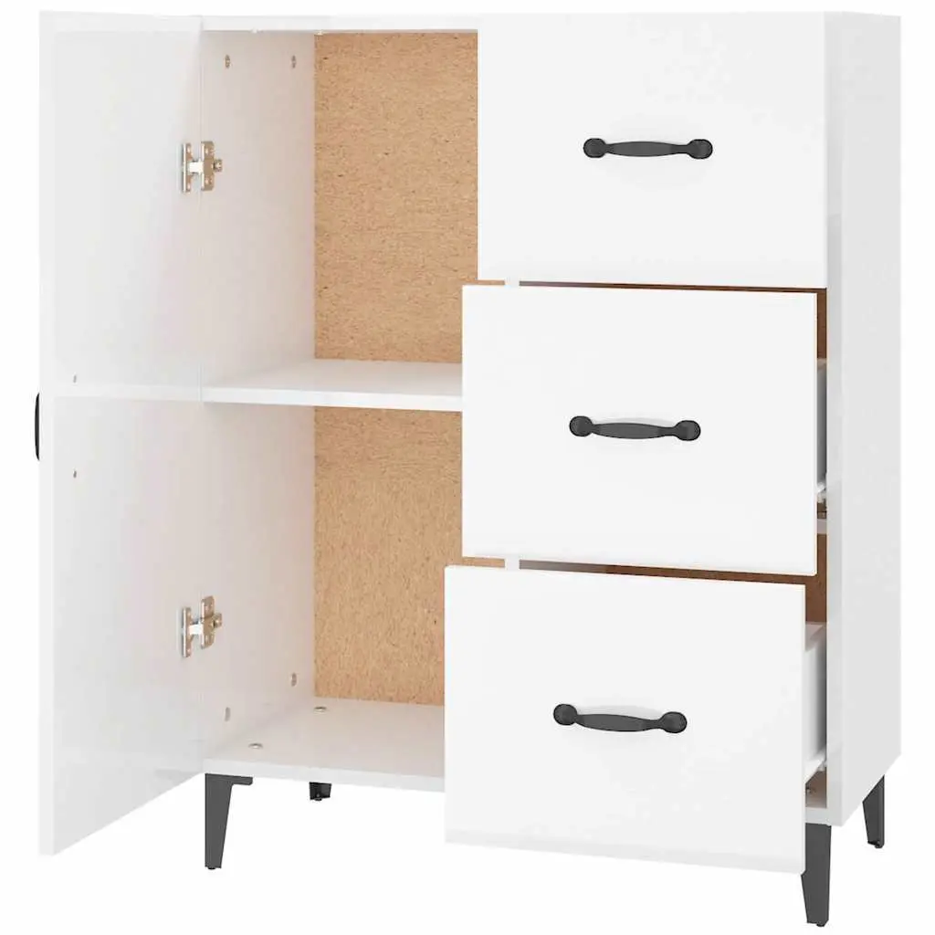 High Gloss White Sideboard with Ample Storage
