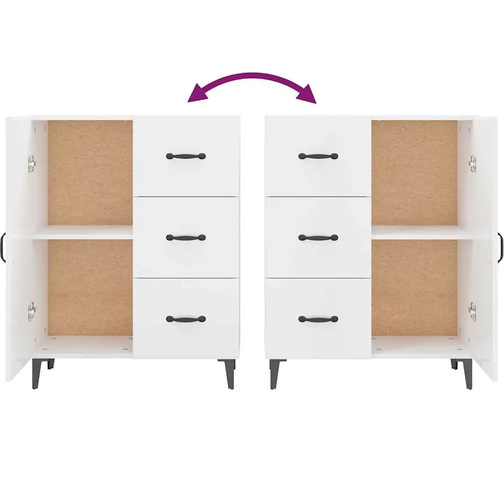 High Gloss White Sideboard with Ample Storage