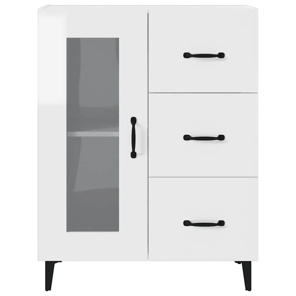 Sideboard Engineered Wood High Gloss White 69.5x34x90 cm