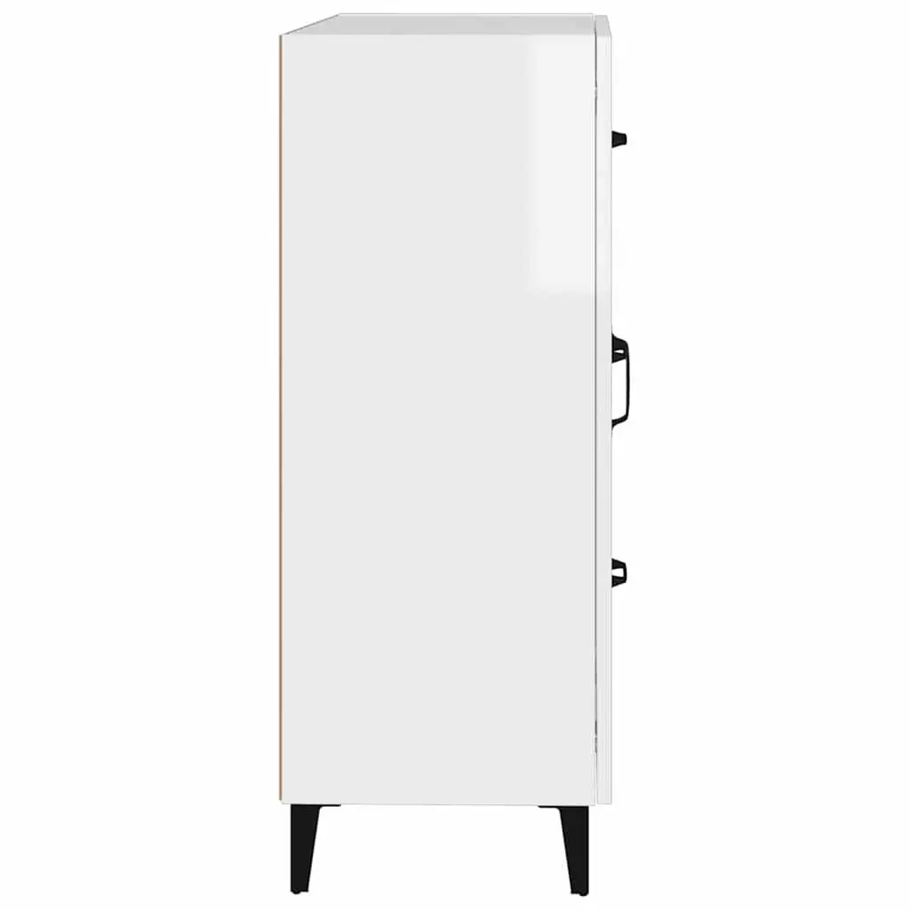 Sideboard Engineered Wood High Gloss White 69.5x34x90 cm
