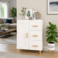 Functional White Gloss Sideboard for Home Organization