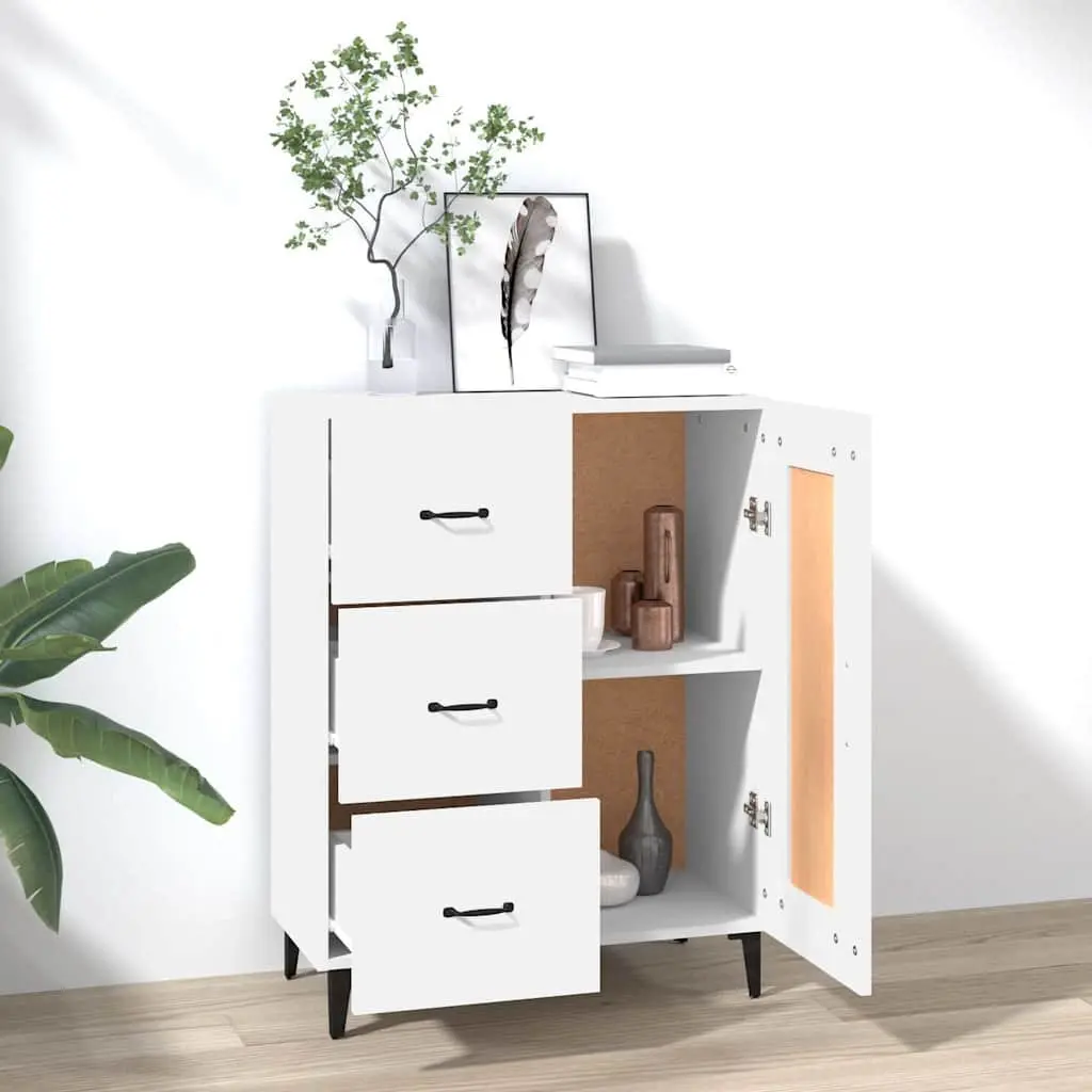 White Sideboard Cabinet Storage Buffet Engineered Wood Living Room Display