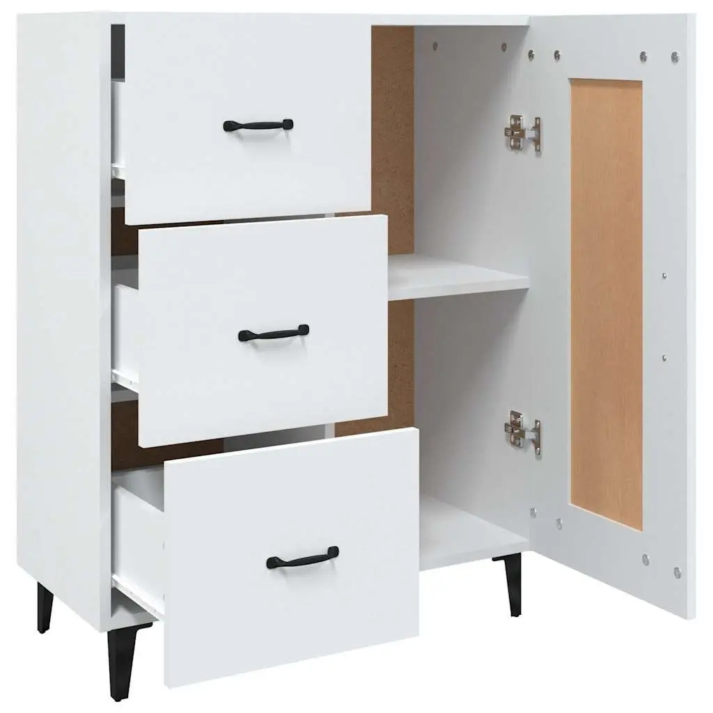 White Sideboard Cabinet Storage Buffet Engineered Wood Living Room Display