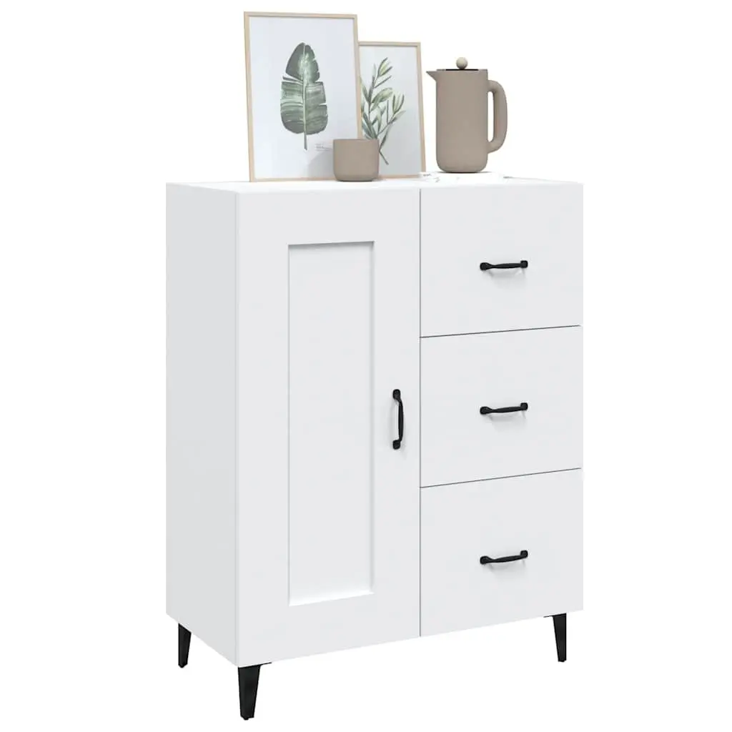 White Sideboard Cabinet Storage Buffet Engineered Wood Living Room Display