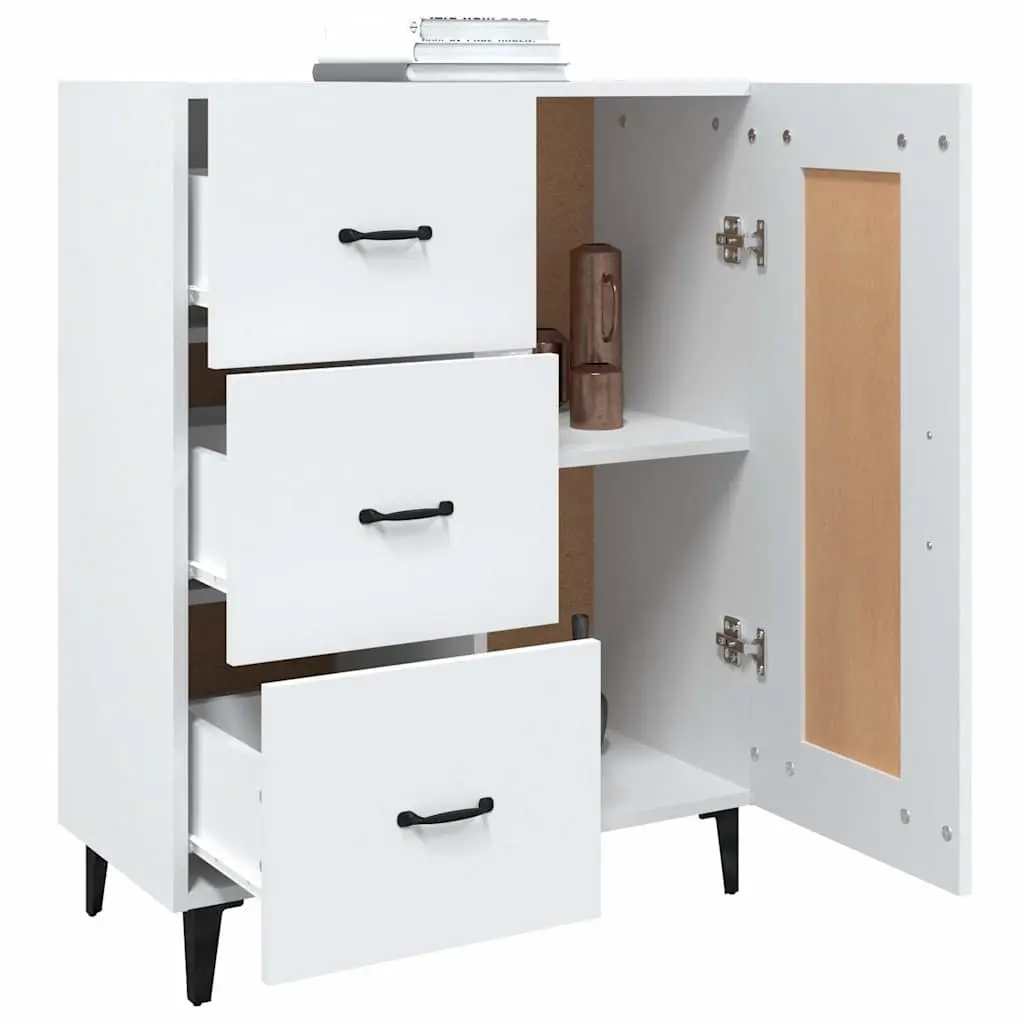 White Sideboard Cabinet Storage Buffet Engineered Wood Living Room Display